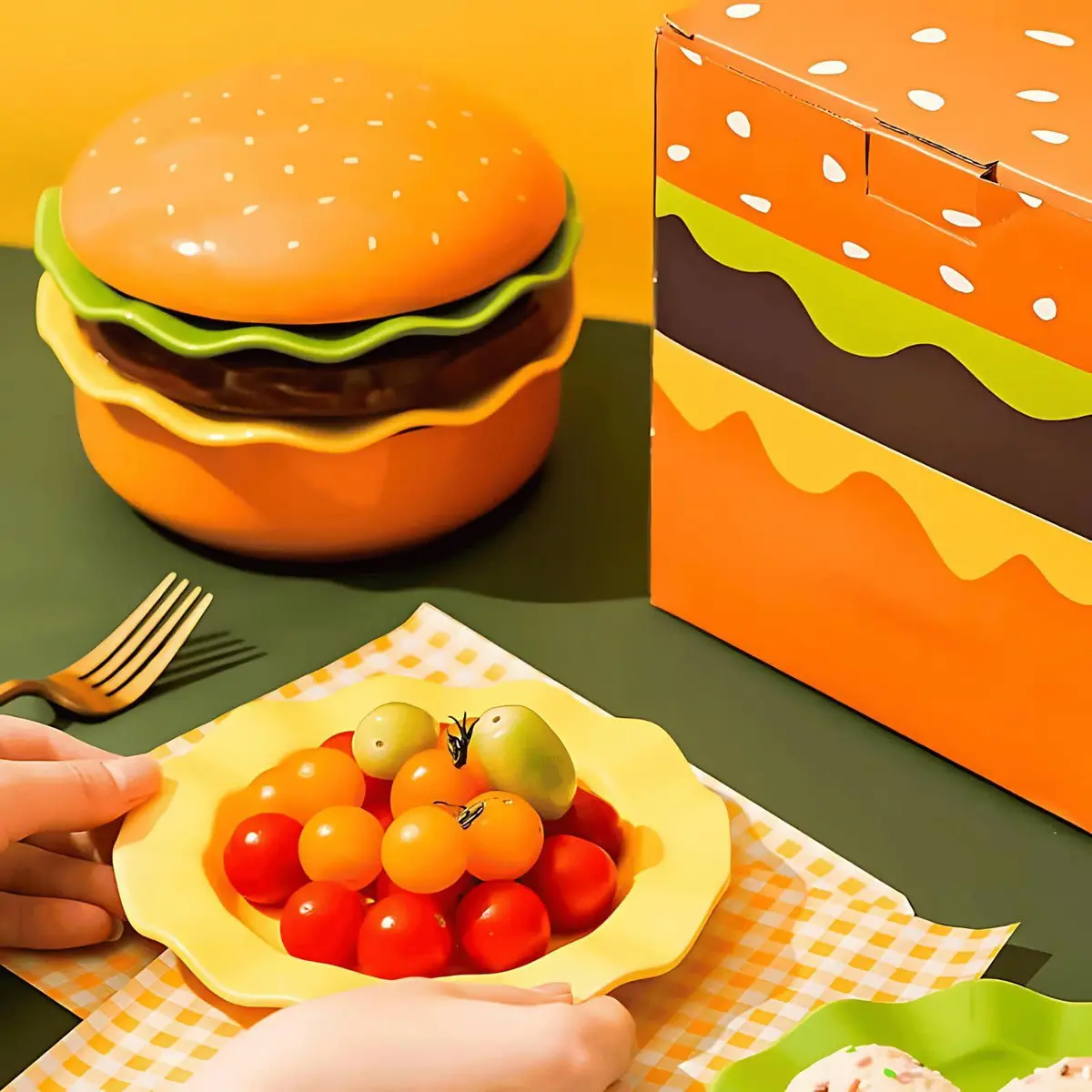 Ceramic Burger Plate — Premium Set