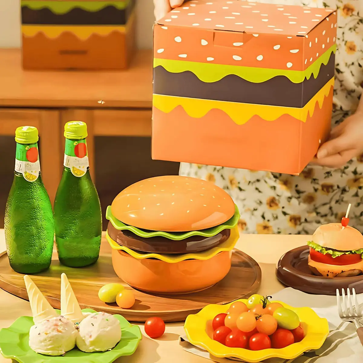 Ceramic Burger Plate — Premium Set
