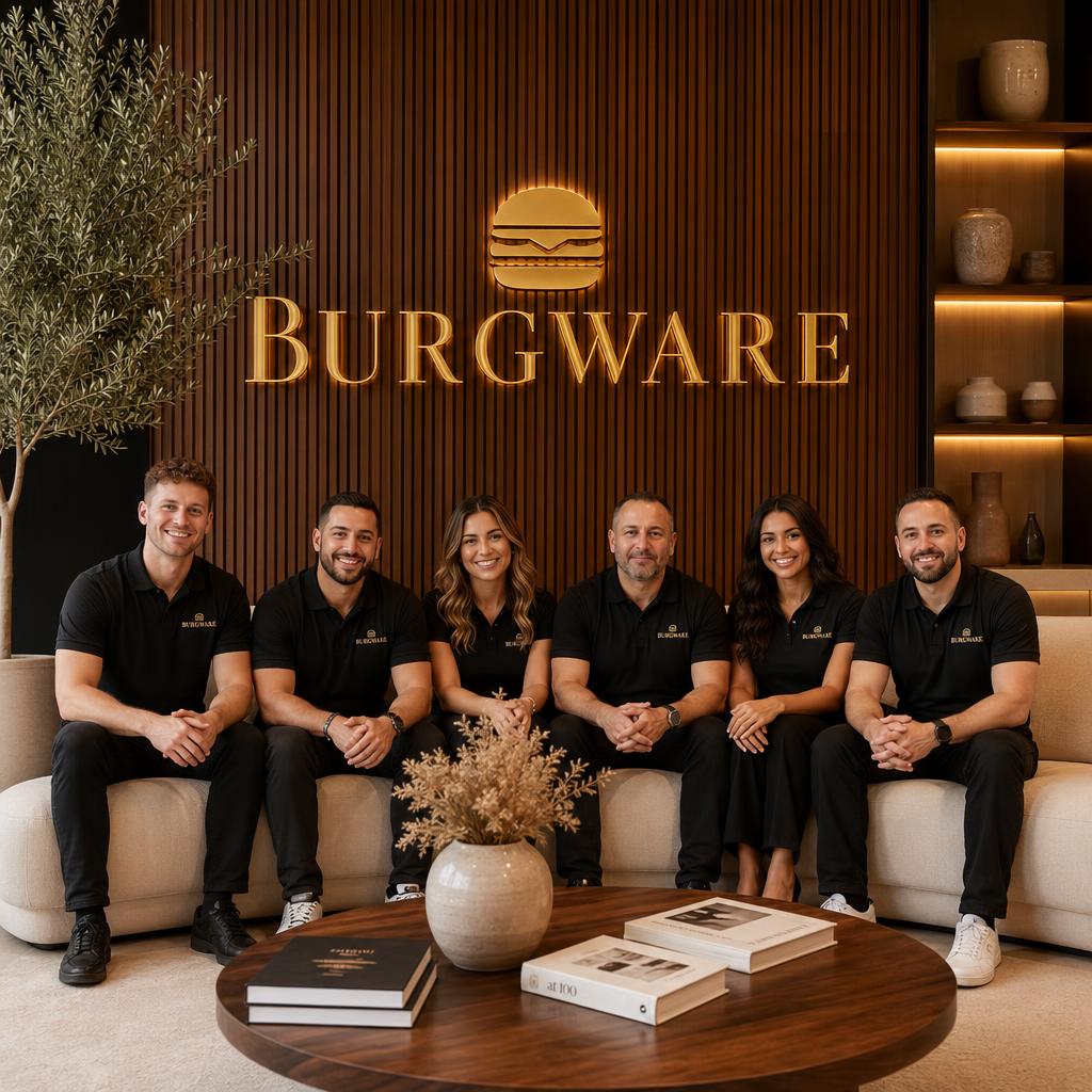 Burgware team in the showroom